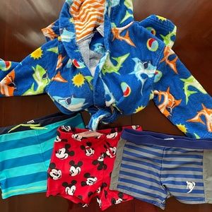 Boys 3 swim trunks and Robe